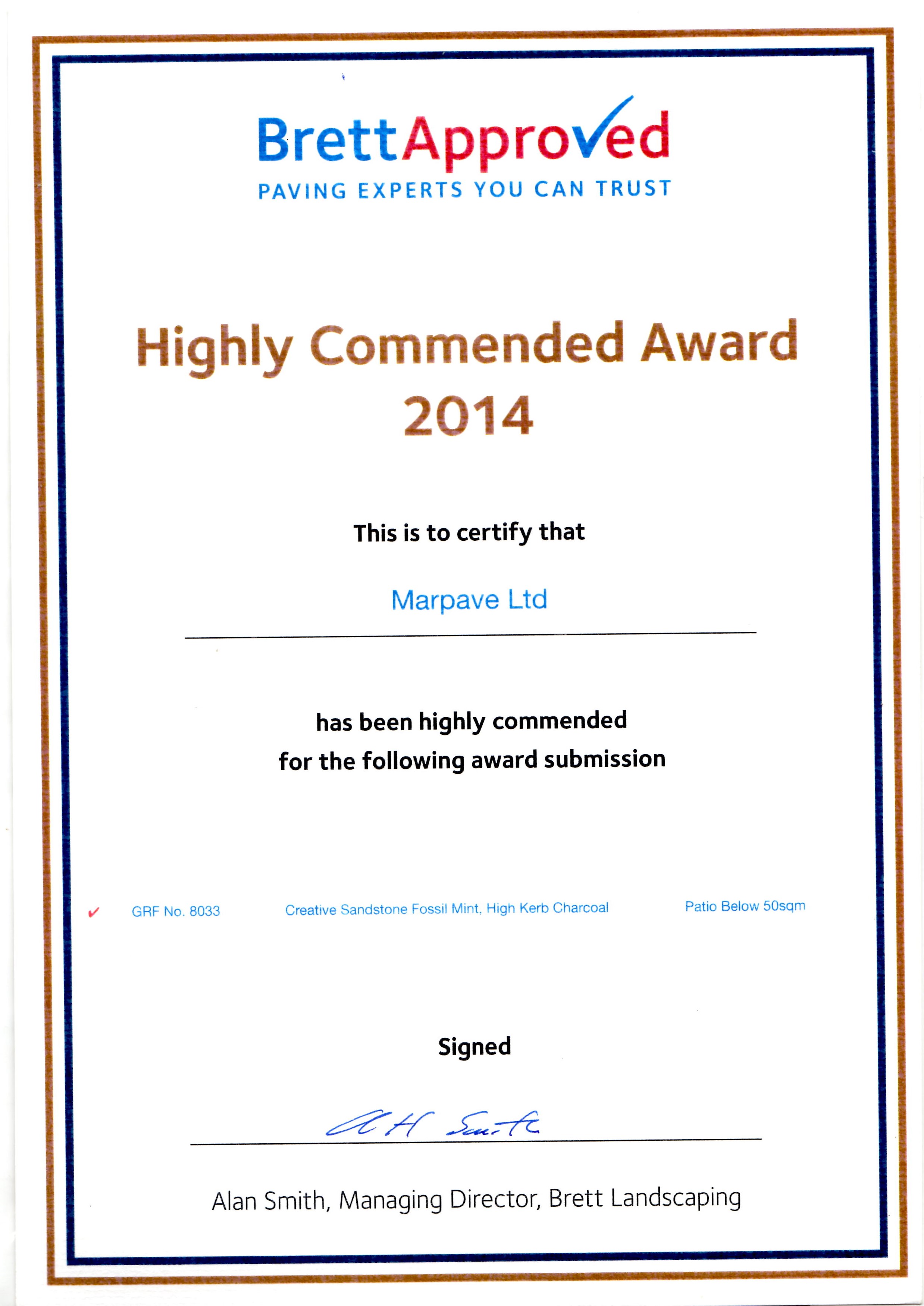 Highly Commended Award 2014 - Creative Sandstone In Fossil Mint